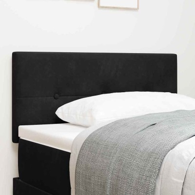 Cabecero con luces de tiras LED Negro 80 cm Terciopelo