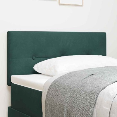 Cabecero con luces de tiras LED Verde 90 cm Terciopelo