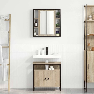 Juego de muebles de baño 2 pcs Marrón 60 x 30 x 60 cm