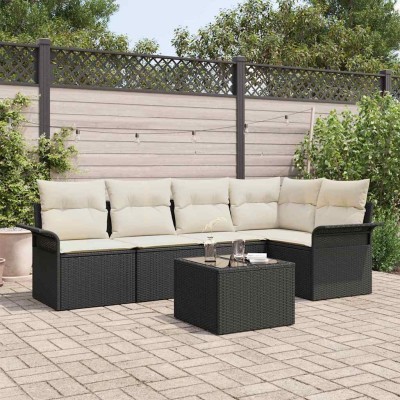 Conjunto de sofá de jardín 6 pcs 242.5 x 132.5 x 85 cm