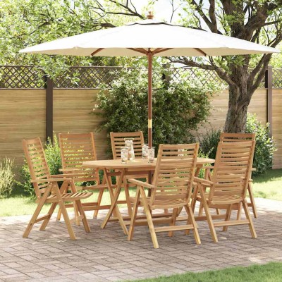 Conjunto de Comedor de Jardín 7 pcs Marrón