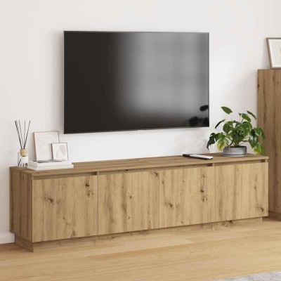 Mueble de TV con LED Roble artisan 180 x 38 x 49 cm