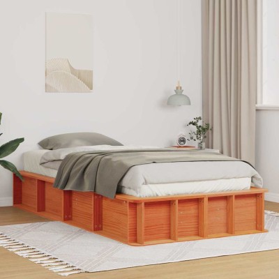 Estructura de cama Marrón cera 80 x 200 cm Madera