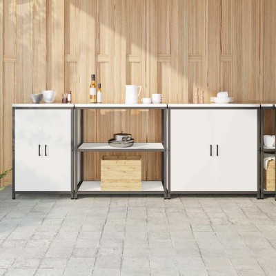 Juego de Almacenamiento de Cocina 3 pcs Blanco 240 x 50 x 92 cm