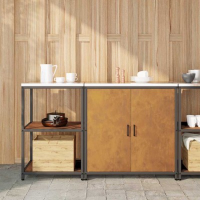 Juego de Almacenamiento de Cocina con estante 2 pcs Oxidado