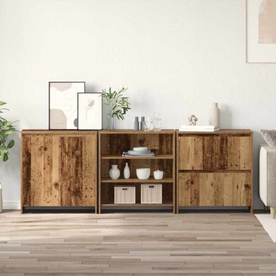 Tableros Lateral 3 pcs Madera vieja 70 x 41 x 75 cm