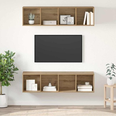 Conjunto de mueble de TV 2 pcs Roble artisan 37 x 37 x 142.5 cm