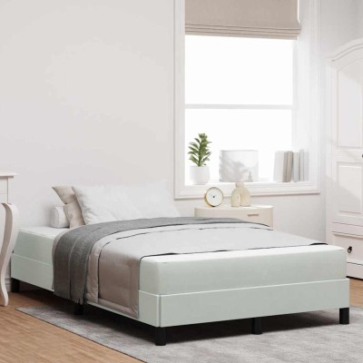 Cama box spring con colchón Gris Claro 120 x 190 cm Terciopelo