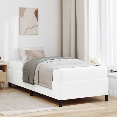Estructura de cama con colchón con colchón Blanco 90 x 190 cm