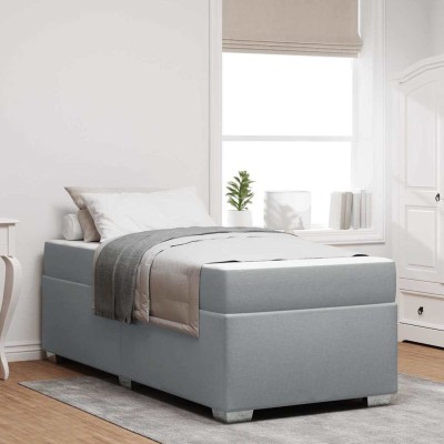 Estructura de cama Gris claro 90 x 190 cm tela