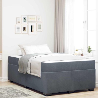 Estructura de cama con colchón Gris oscuro 120 x 190 cm