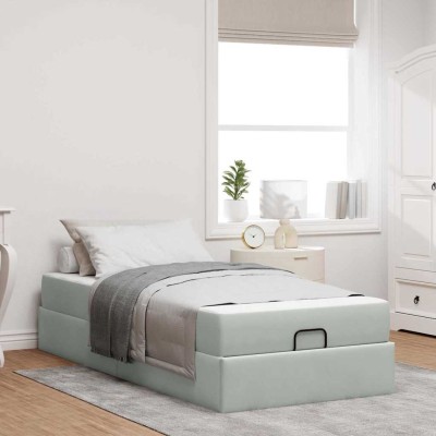 Estructura de cama Gris claro 100 x 200 cm Terciopelo