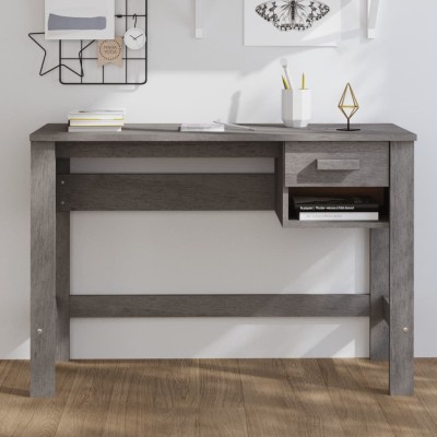 Escritorio HAMAR madera maciza de pino gris claro 110x40x75 cm