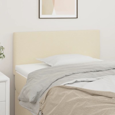 Cabecero de cuero sintético color crema 100x5x78/88 cm