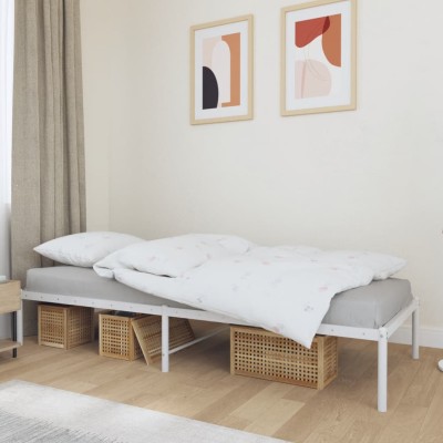 Estructura de cama sin colchón metal blanco 75x190 cm