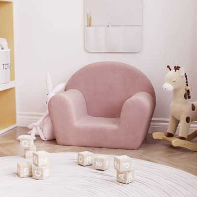 Sofá para niños felpa suave rosa