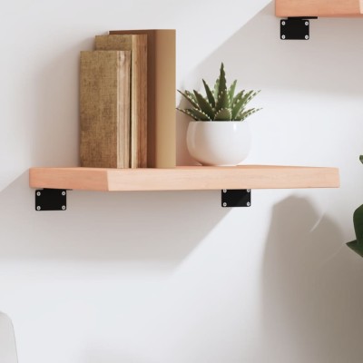 Estante de pared madera maciza de roble sin tratar 40x20x4 cm