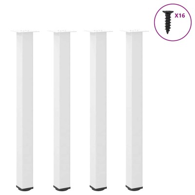 Patas para mesa de bar (4 unidades), color blanco, 90-92 cm, acero