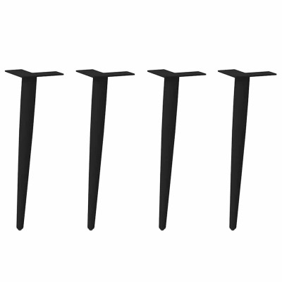 Patas cónicas para mesa de centro (4 unidades), color negro, 30-31 cm, acero