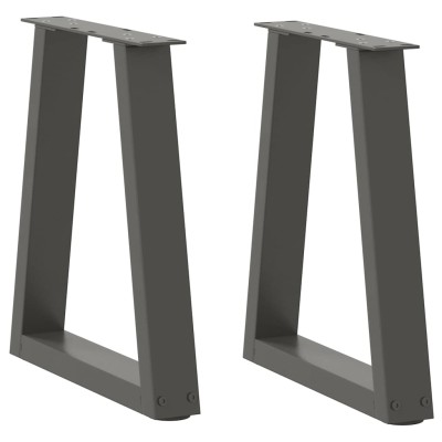 Patas para mesa de centro en forma de V (2 unidades), antracita, 38 x (42-43,3) cm, acero