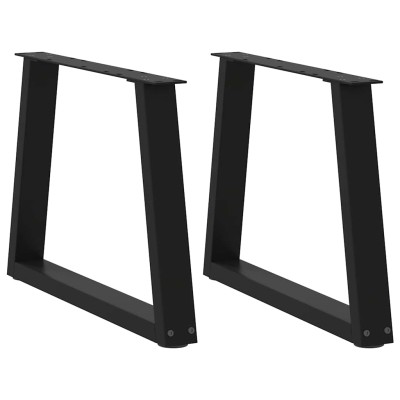 Patas para mesa de centro en forma de V (2 unidades), color negro, 50 x (42-43,3) cm, acero