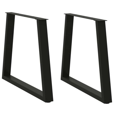 Patas para mesa de comedor en forma de V (2 unidades), color negro, 70 x (72-73,3) cm, acero