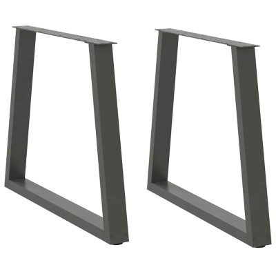 Patas para mesa de comedor en forma de V (2 unidades), antracita, 80 x (72-73,3) cm, acero