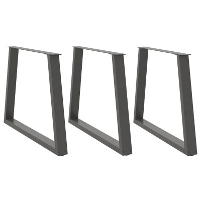 Patas para mesa de comedor en forma de V (3 unidades), antracita, 100 x (72-73,3) cm, acero