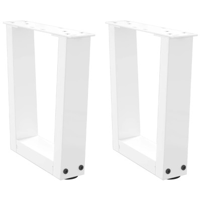 Patas para mesa de centro en forma de V (2 unidades), color blanco, 30 x (30-31,3) cm, acero