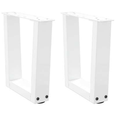 Patas para mesa de centro en forma de V (2 unidades), color blanco, 40 x (30-31,3) cm, acero