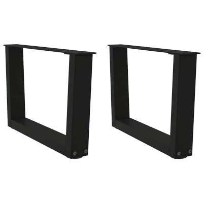 Patas para mesa de centro en forma de V (2 unidades), color negro, 60 x (30-31,3) cm, acero