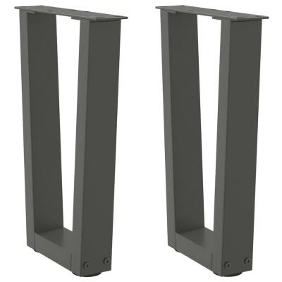 Patas para mesa de centro en forma de V (2 unidades), antracita, 38 x (42-43,3) cm, acero