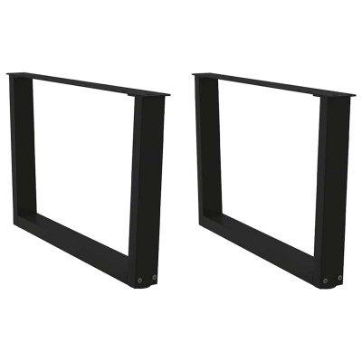 Patas para mesa de centro en forma de V (2 unidades), color negro, 70 x (42-43,3) cm, acero