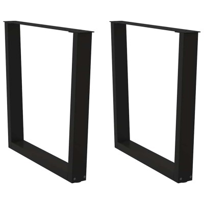 Patas para mesa de comedor en forma de V (2 unidades), color negro, 90 x (72-73,3) cm, acero