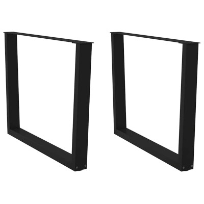 Patas para mesa de comedor en forma de V (2 unidades), color negro, 100 x (72-73,3) cm, acero