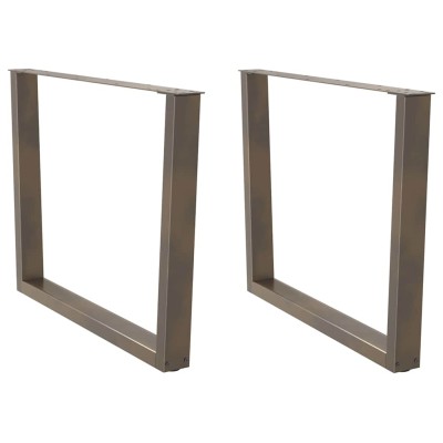 Patas para mesa de comedor en forma de V (2 unidades, acero natural, 100 x 72-73,3 cm)