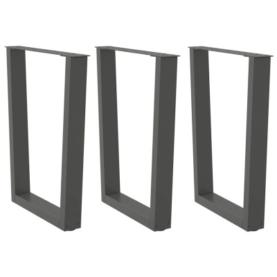 Patas para mesa de comedor en forma de V (3 unidades), antracita, 70 x (72-73,3) cm, acero