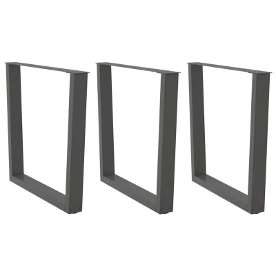 Patas para mesa de comedor en forma de V (3 unidades), antracita, 90 x (72-73,3) cm, acero