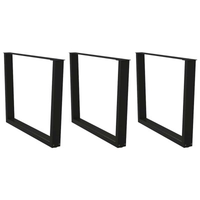 Patas para mesa de comedor en forma de V (3 unidades), color negro, 100 x (72-73,3) cm, acero