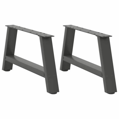 Patas para mesa de centro en forma de A (2 unidades), antracita, 60 x (30-31) cm, acero