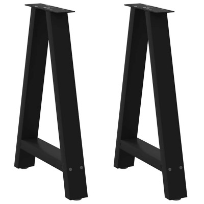 Patas para mesa de comedor en forma de A (2 unidades), color negro, 60 x (72-73) cm, acero