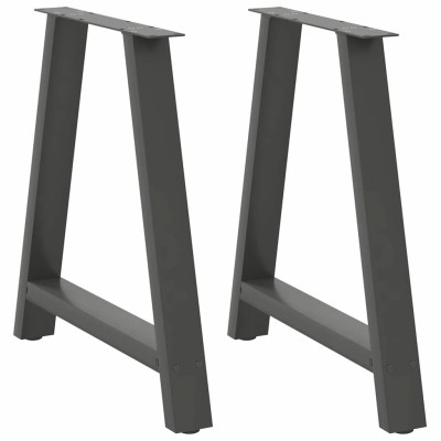 Patas para mesa de comedor en forma de A (2 unidades), antracita, 70 x (72-73) cm, acero