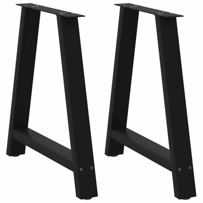 Patas para mesa de comedor en forma de A (2 unidades), color negro, 80 x (72-73) cm, acero