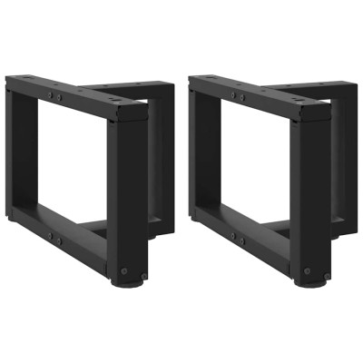Patas para mesa de centro en forma de T (2 unidades), color negro, 40 x 25 x (30-31) cm, acero