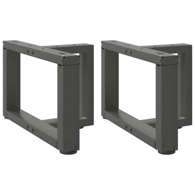 Patas para mesa de centro en forma de T (2 unidades), antracita, 50 x 25 x (30-31) cm, acero