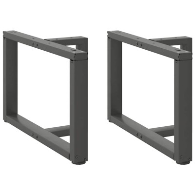 Patas para mesa de centro en forma de T (2 unidades), antracita, 70 x 25 x (42-43) cm, acero