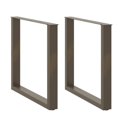 Patas para mesa de comedor en forma de U (2 unidades, acero natural, 90 x 72-73 cm)