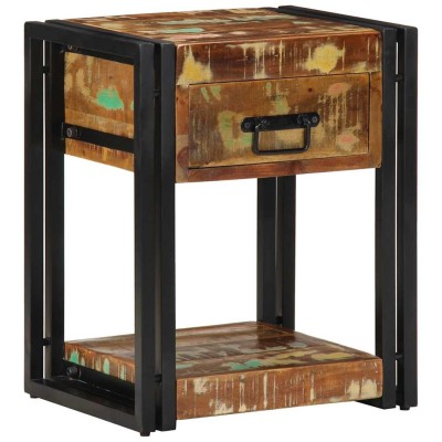 Armario de Noche 2 pcs 40 x 35 x 50 cm madera maciza reciclada