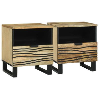 Armario de Noche con cajón 2 pcs Marrón 40 x 33 x 46 cm