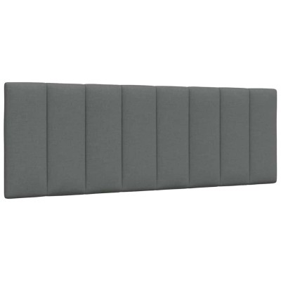 Cabecero de cama acolchado tela gris oscuro 140 cm